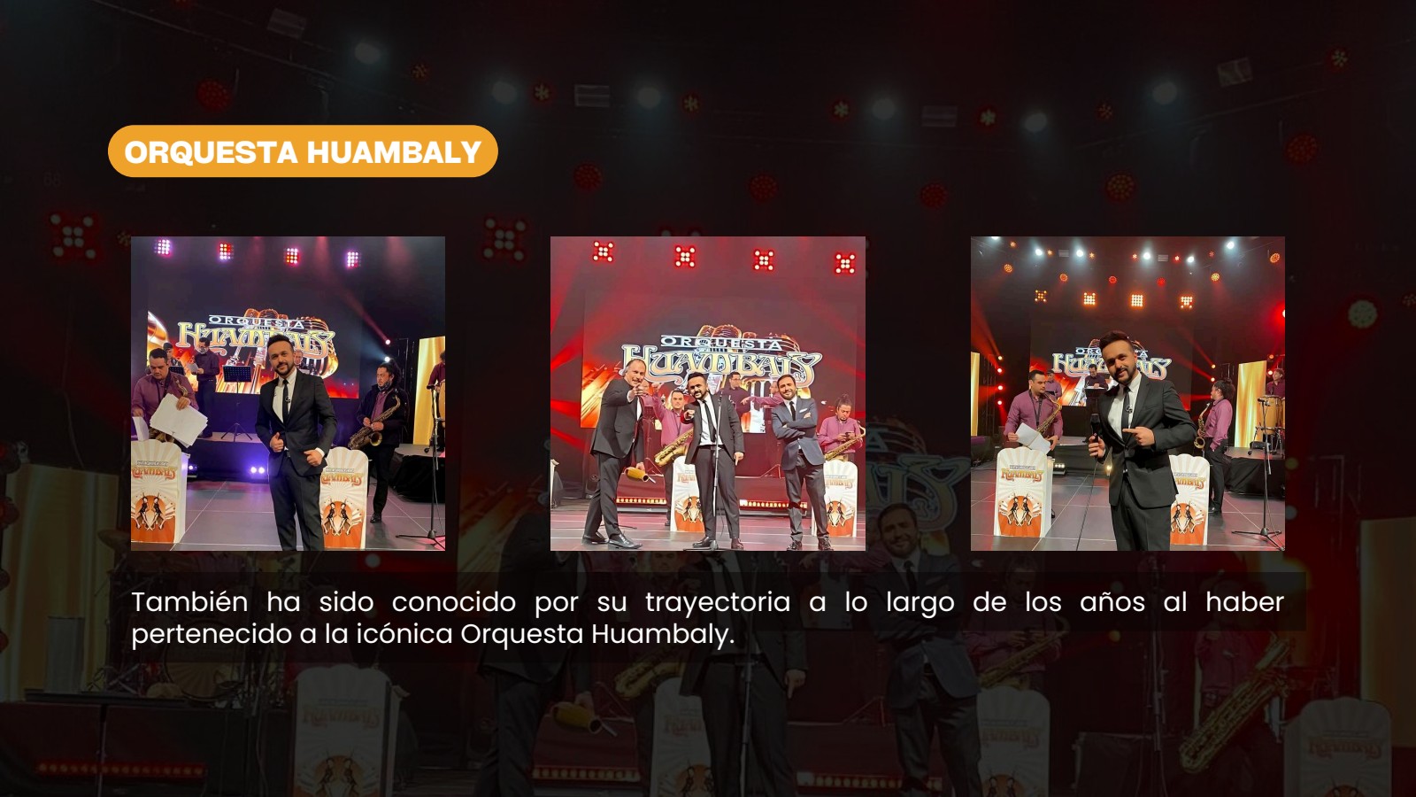 Cantante en Orquesta Huambaly
